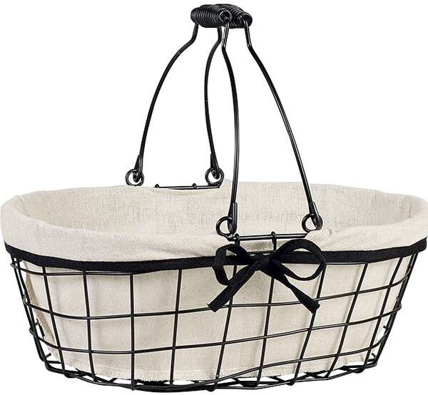 Image du produit Panier métal noir/tissu