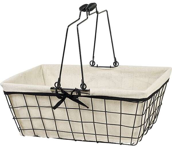 Image du produit Panier métal noir/tissu