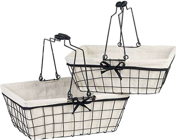 Image du produit Panier métal noir/tissu