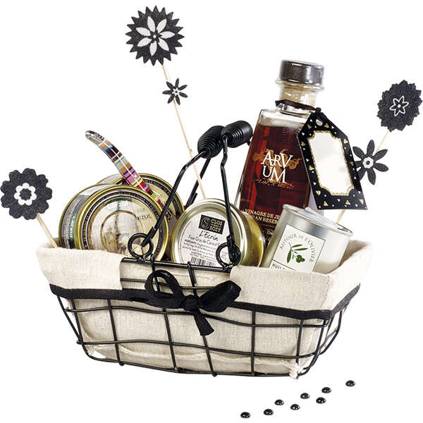 Image du produit Panier métal noir/tissu