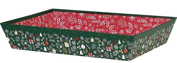 Image du produit Corbeille carton rectangle décor Bonnes fêtes