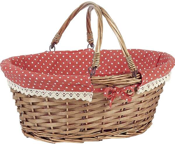 Image du produit Panier osier + tissu