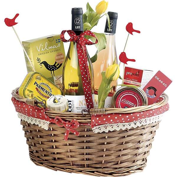 Image du produit Panier osier + tissu