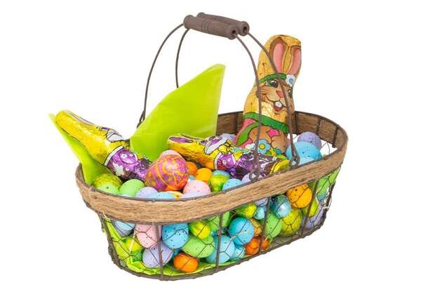 Image du produit Panier ovale en métal aspect vieilli et corde