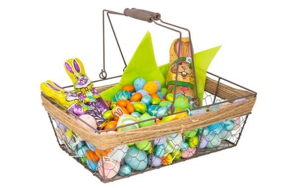 Image du produit Panier rectangulaire en métal aspect vieilli et corde