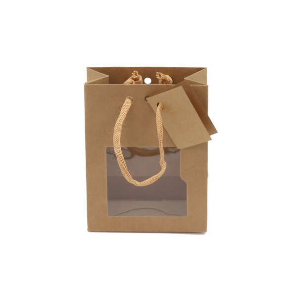 Image du produit Sac kraft poignées cordeliére Fenêtre 
