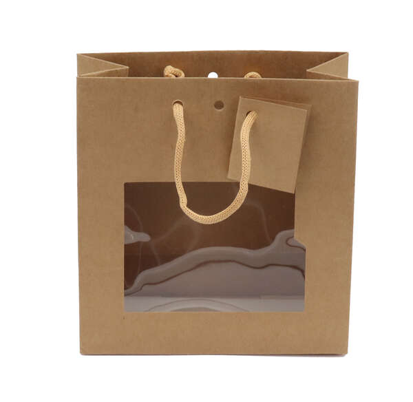Image du produit Sac kraft poignées cordeliére Fenêtre 