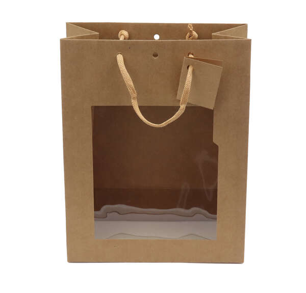 Image du produit Sac kraft poignées cordeliére Fenêtre 