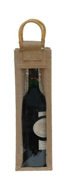 Image du produit Sac jute 1 bouteille avec fenêtre
