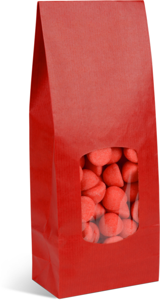 Image du produit Sacs fond sos avec fenêtre kraft vergé rouge