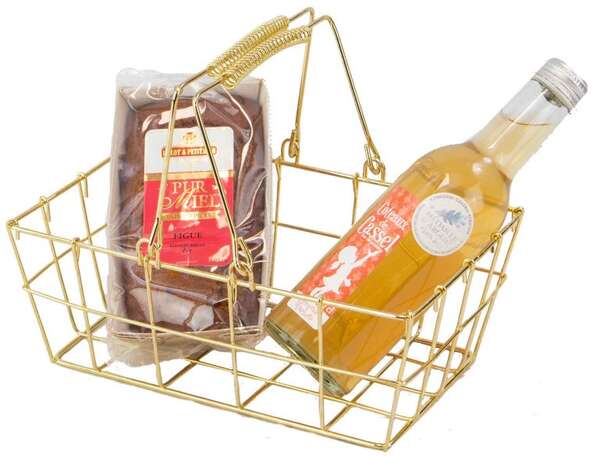 Image du produit Panier metal Rectangulaire doré 