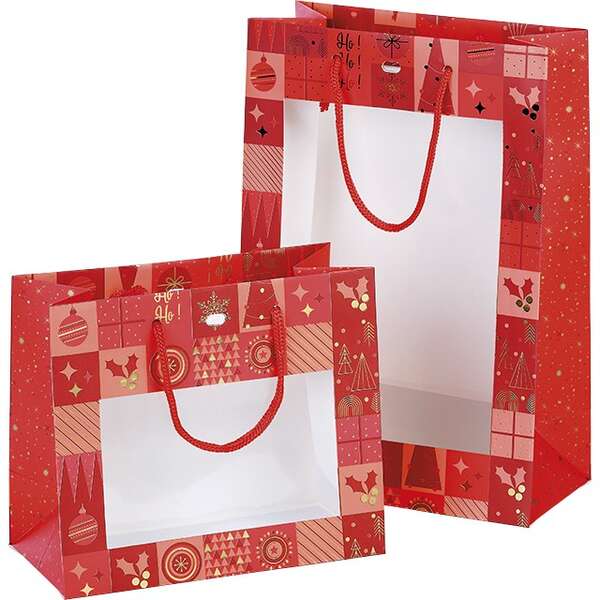 Image du produit Sac Papier à fenêtre Collection  Mosaïque Festive 