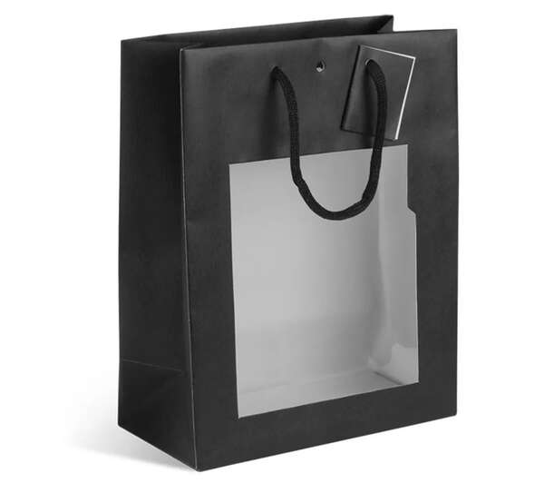 Image du produit Sac boutique fenêtre Natural Black kraft Noir