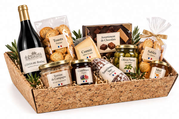 Image du produit Corbeille en carton pliable, décor liège