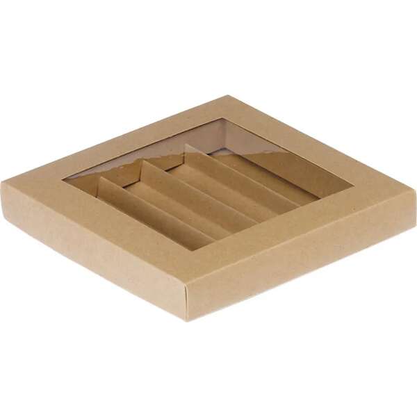 Image du produit Coffret carton rectangle chocolats 3,4,5 Rangées Kraft