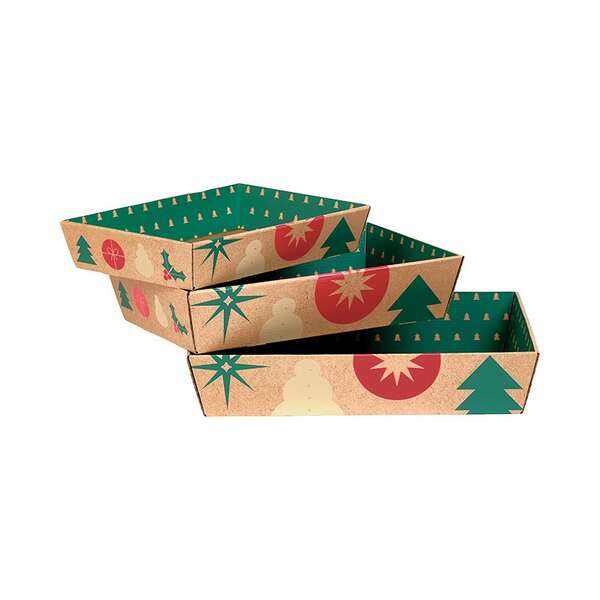 Image du produit Corbeille carton rectangle NOEL NATURE