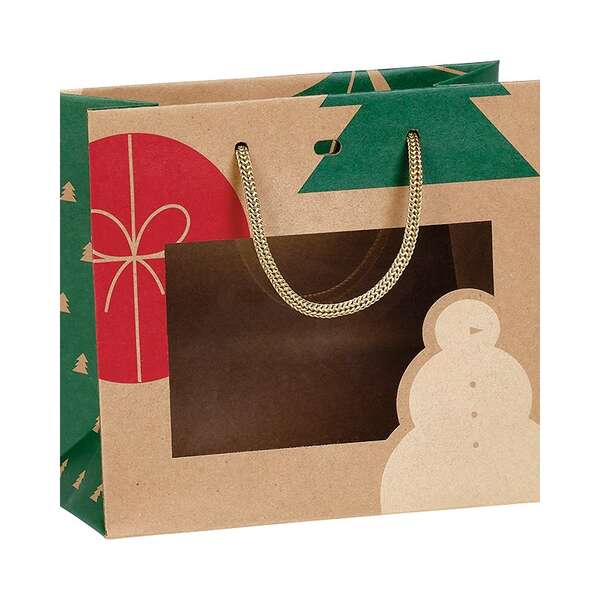 Image du produit Sac papier kraft NOEL NATURE Fenêtre