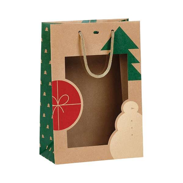 Image du produit Sac papier kraft NOEL NATURE Fenêtre