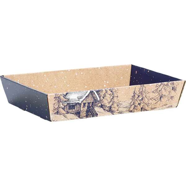 Image du produit Corbeille carton kraft rectangle HIVER CANADIEN