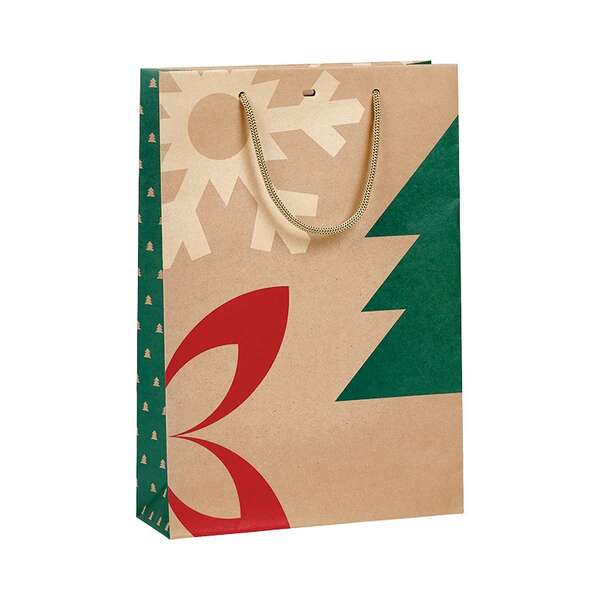 Image du produit Sac papier kraft  bouteilles NOEL NATURE