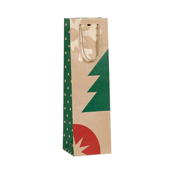 Image du produit Sac papier kraft 1 bouteille magnum NOEL NATURE