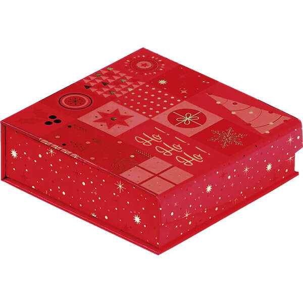 Image du produit Coffret carton carré chocolat 3 rangées « Mosaïque Festive »