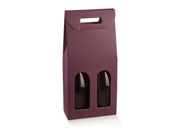 Image du produit Coffret carton 2 bouteilles 0.75l avec fenêtre Milan Bordeaux Prune