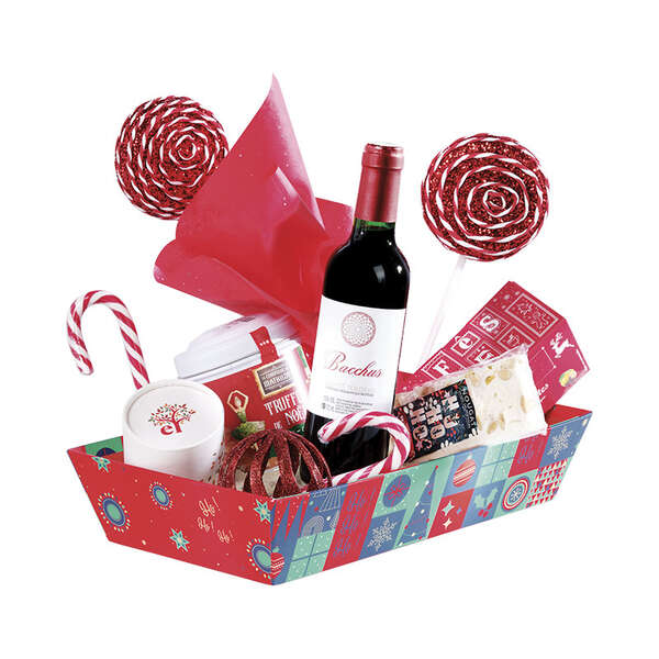 Image du produit Corbeille carton rectangle MOSAIQUE FESTIVE