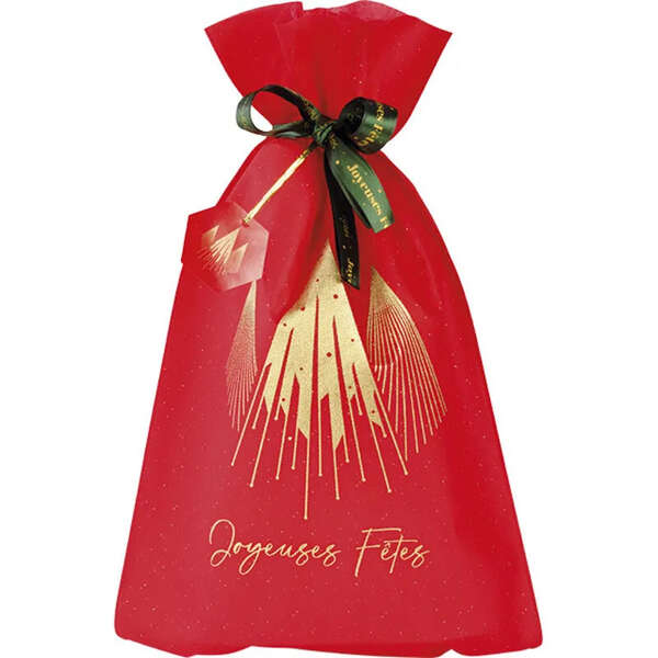 Image du produit Sac Polypropylène Intissé Rouge/OR Noel