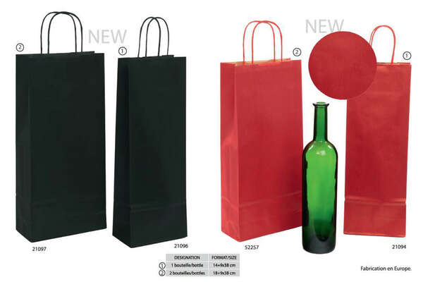 Image du produit Les sacs bouteilles en kraft Couleurs Unis 