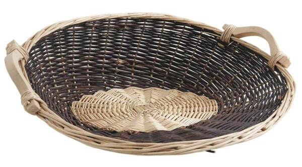 Image du produit Corbeille en osier brut et blanc