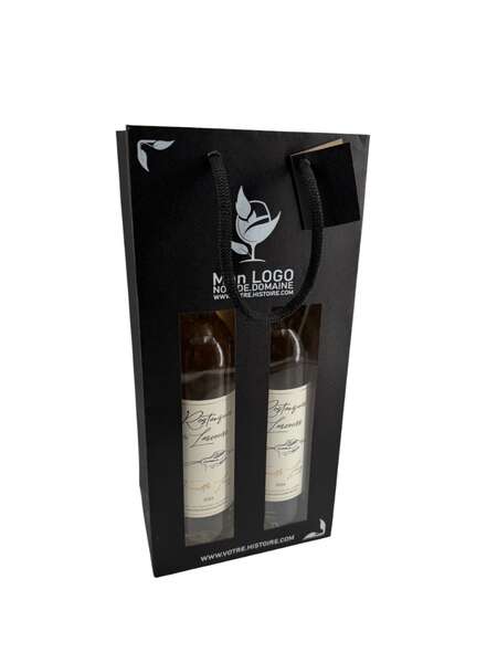 Image du produit Sac fenêtre NOIR MAT pour 1, 2 et 3 bouteilles (Personnalisation possible)