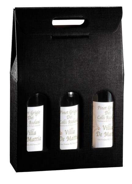 Image du produit Coffret carton Milan Noir 3 bouteilles