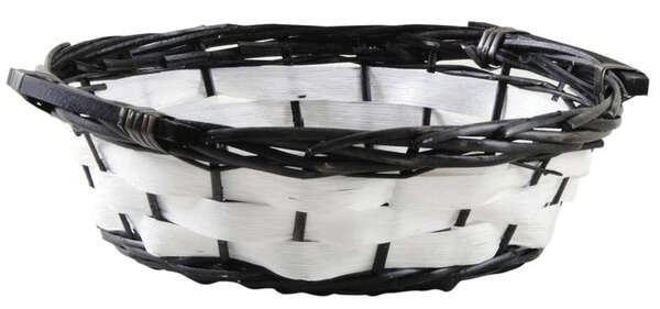 Image du produit Corbeille ronde en osier fendu et bois