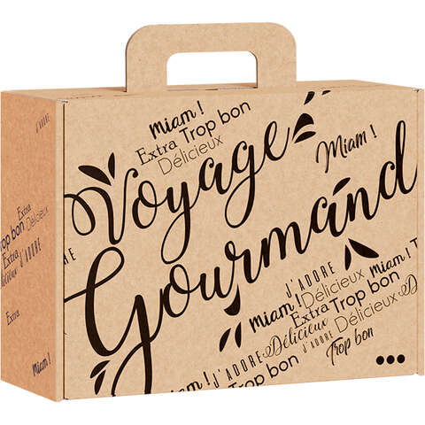 Valisette carton "Voyage gourmand" noire : Boites