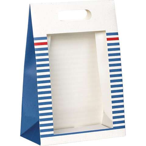 Sac papier pochette blanc/bleu/rouge fenêtre PVC : Sacs