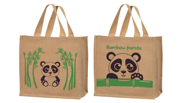 Sacs cabas jute "Bambou Panda"  : Sacs