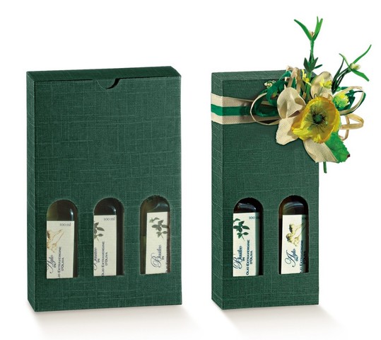 Coffrets carton  H 21.5cm huile d'olive : Bouteilles